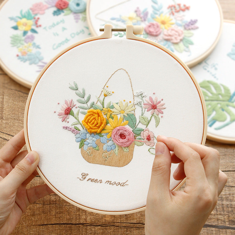Cozy Scandinavian DIY Embroidery Flower Kit