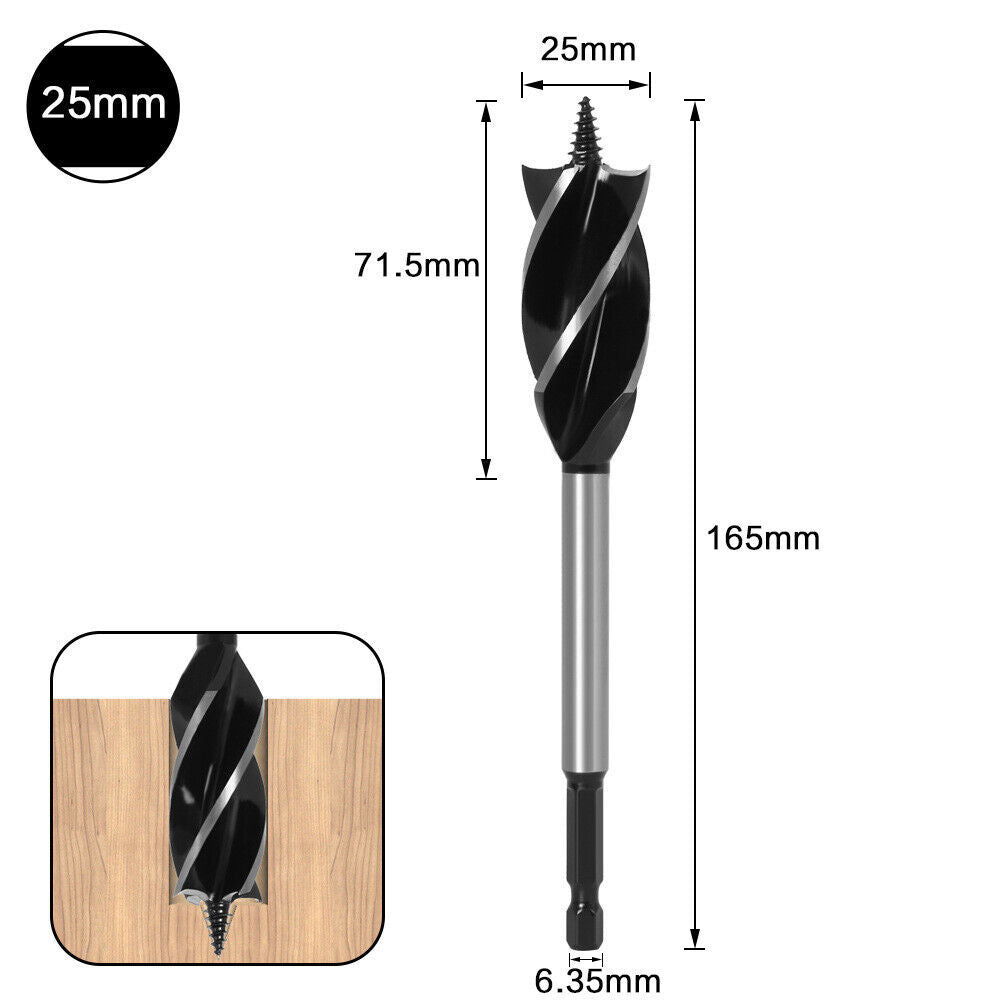 11 Pcs High-Carbon Steel Fast Cut Wood Auger Wood Drill Bit Tools Set 10-35MM UK