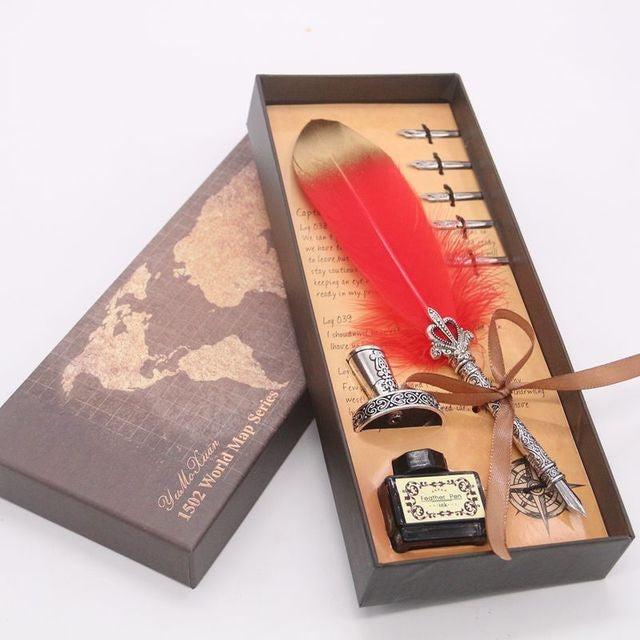 Caligraphy set feather dip pen