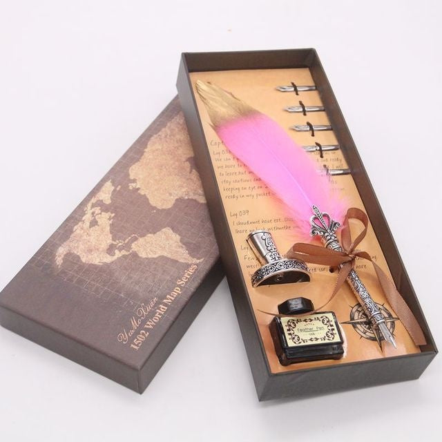 Caligraphy set feather dip pen