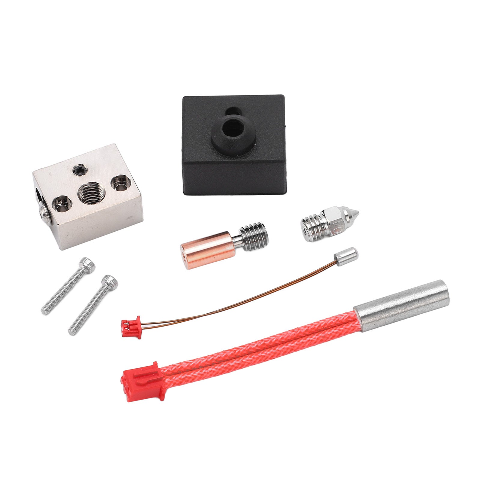 3D Printer Hotend Kit Bimetal Heating Block Throat Tube Heater Nozzle Extruder Parts for Ender 3 S1 24V 40W 300℃