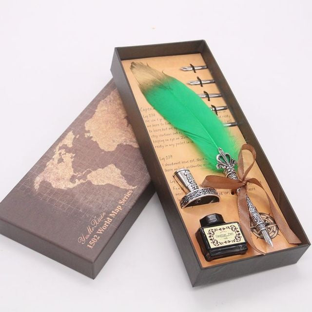 Caligraphy set feather dip pen