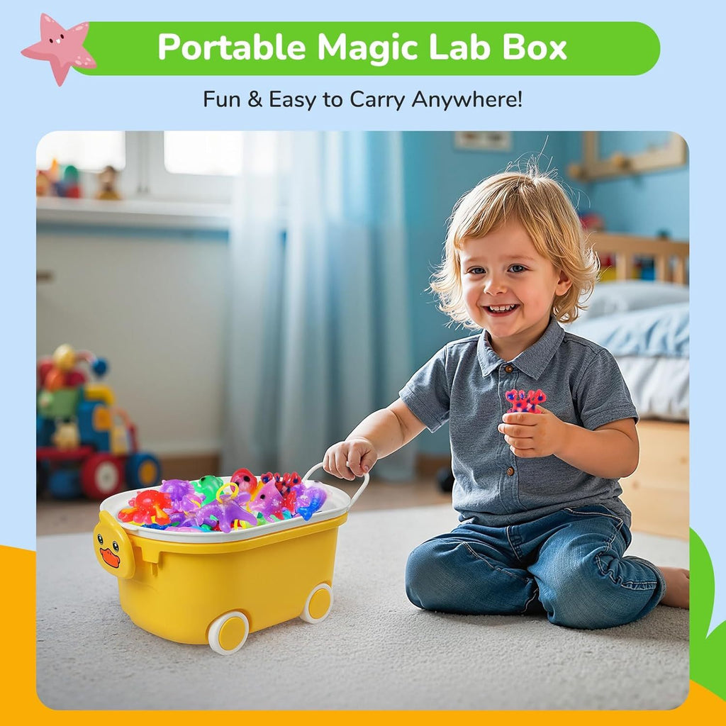 Kids DIY Soft Rubber Pet Craft Kit: 20 Gel Toys & 5 Molds - Creative Sensory Activity Set - Perfect Birthday Party Gift for Children