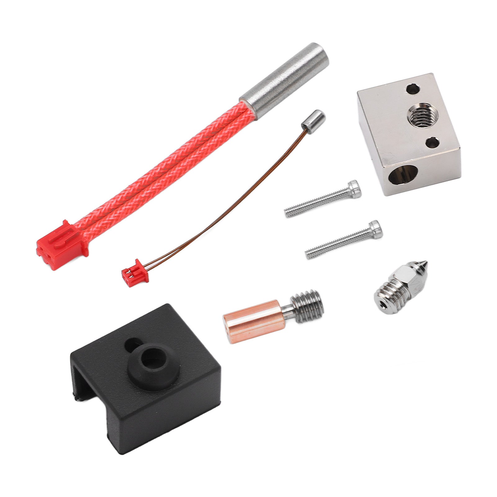 3D Printer Hotend Kit Bimetal Heating Block Throat Tube Heater Nozzle Extruder Parts for Ender 3 S1 24V 40W 300℃