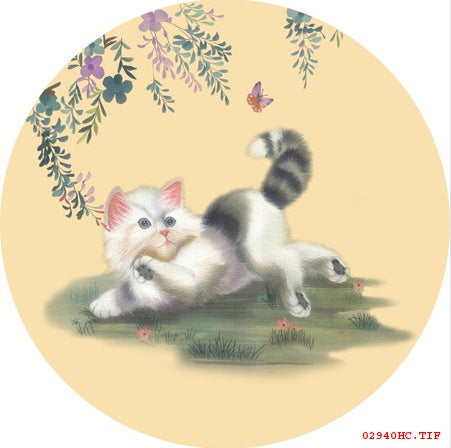 Cute Kitten Hand Embroidery Diy Beginner Kit
