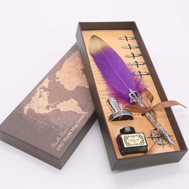 Caligraphy set feather dip pen