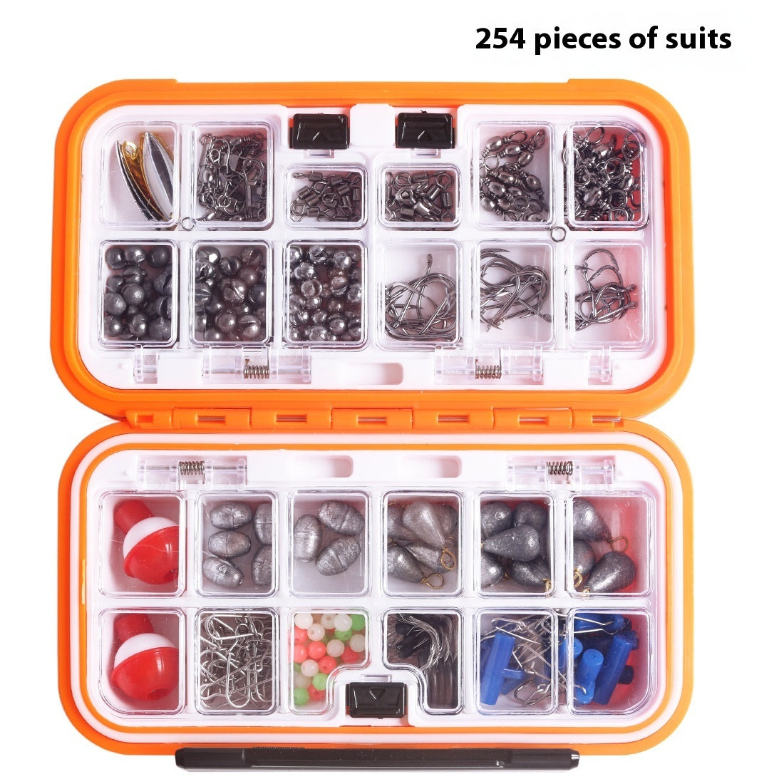 254pcs Fishing Tackle Set – Durable Waterproof Box