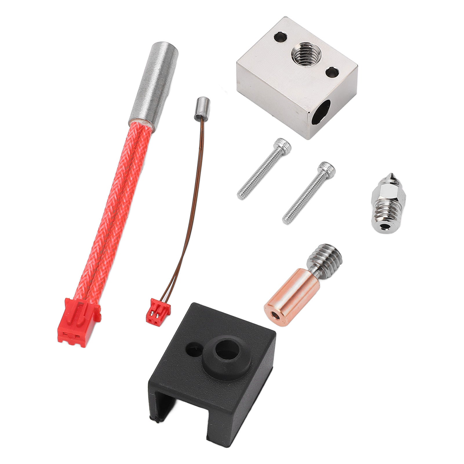 3D Printer Hotend Kit Bimetal Heating Block Throat Tube Heater Nozzle Extruder Parts for Ender 3 S1 24V 40W 300℃
