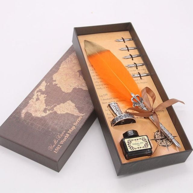 Caligraphy set feather dip pen