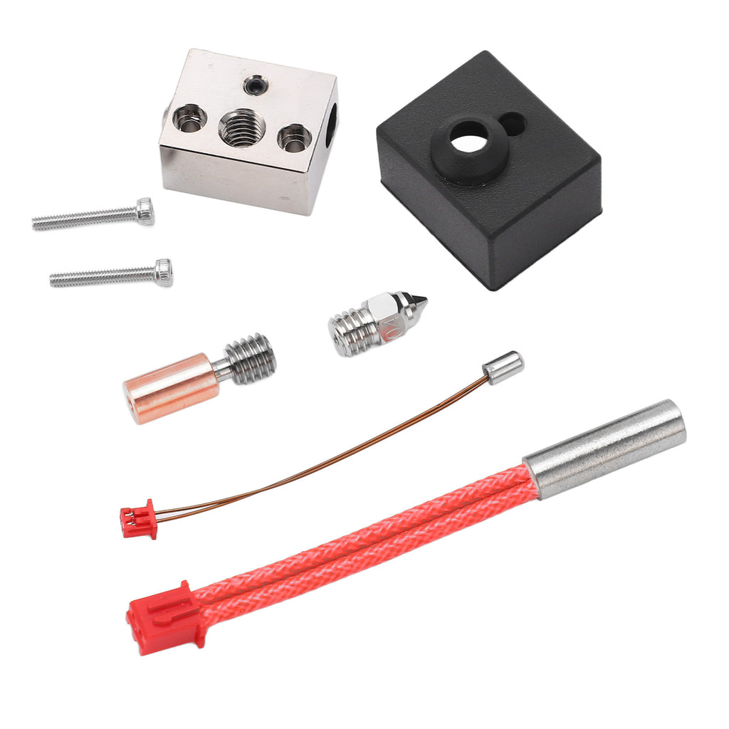 3D Printer Hotend Kit Bimetal Heating Block Throat Tube Heater Nozzle Extruder Parts for Ender 3 S1 24V 40W 300℃
