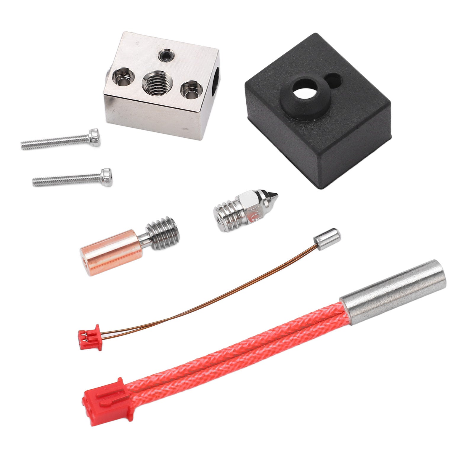 3D Printer Hotend Kit Bimetal Heating Block Throat Tube Heater Nozzle Extruder Parts for Ender 3 S1 24V 40W 300℃