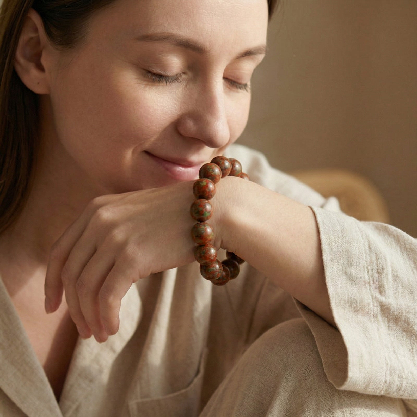 Traditional Chinese Medicine Jewelry Bead Bracelet - Healing Stone TCM Bracelet - Zen Wellness Gift - Handmade Natural Stone Jewelry - Balance and Harmony Wristband