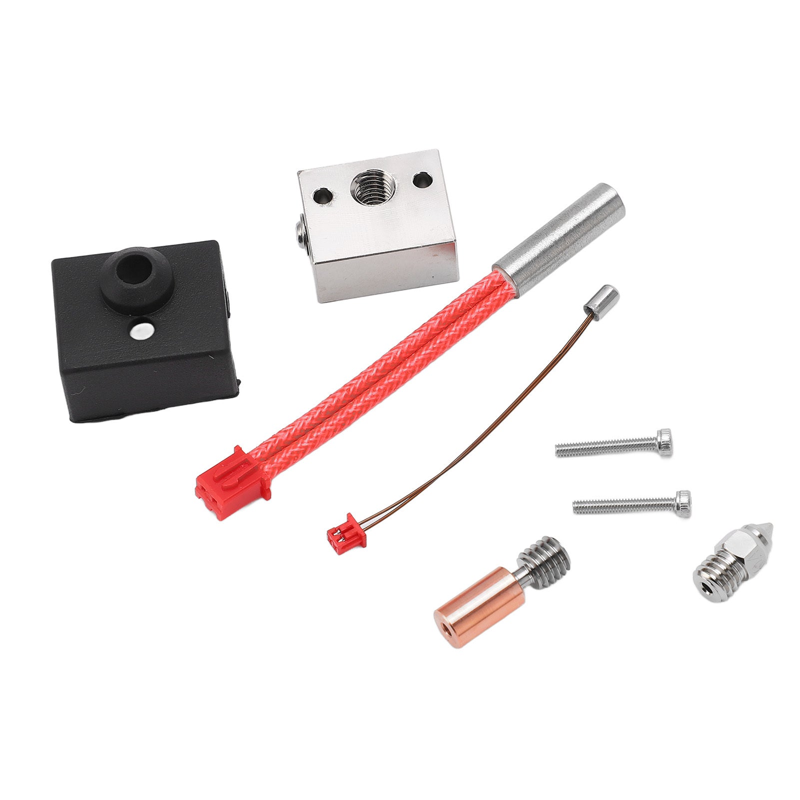 3D Printer Hotend Kit Bimetal Heating Block Throat Tube Heater Nozzle Extruder Parts for Ender 3 S1 24V 40W 300℃