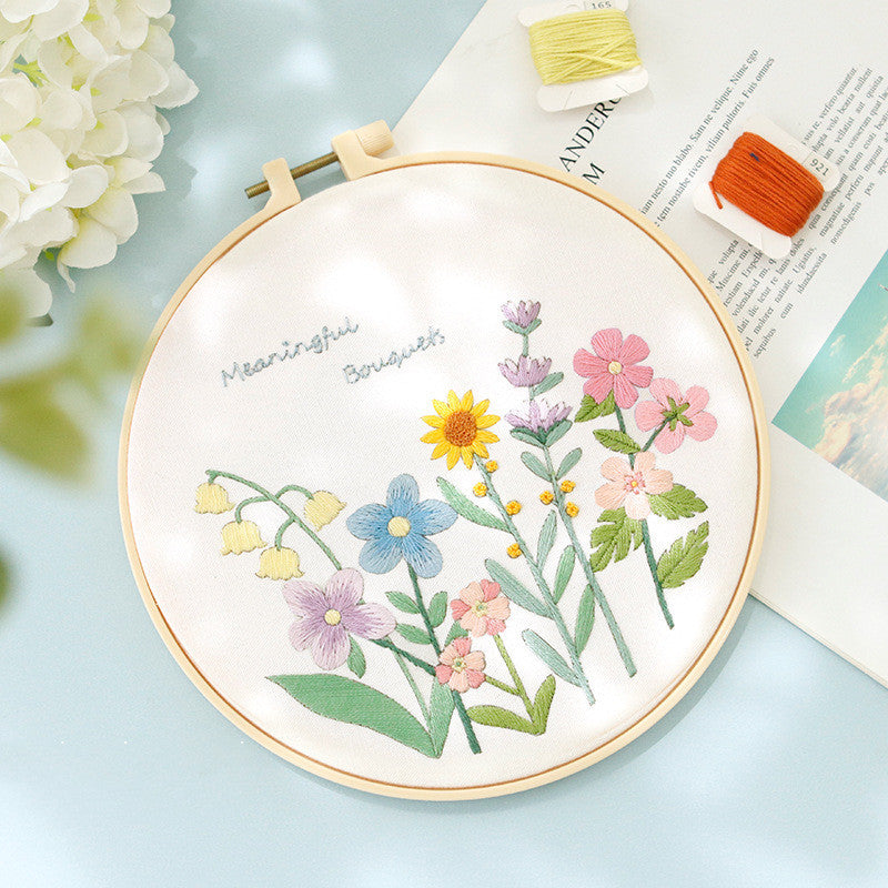 Cozy Scandinavian DIY Embroidery Flower Kit