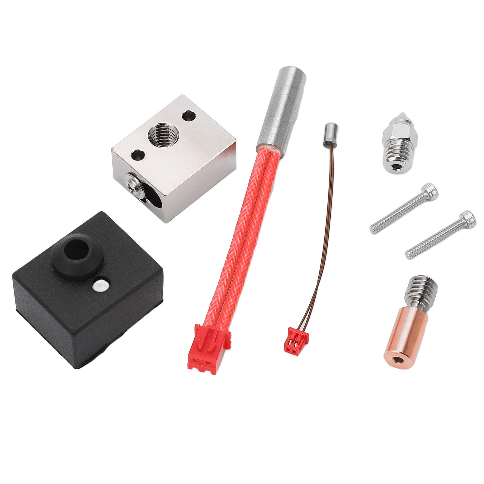 3D Printer Hotend Kit Bimetal Heating Block Throat Tube Heater Nozzle Extruder Parts for Ender 3 S1 24V 40W 300℃