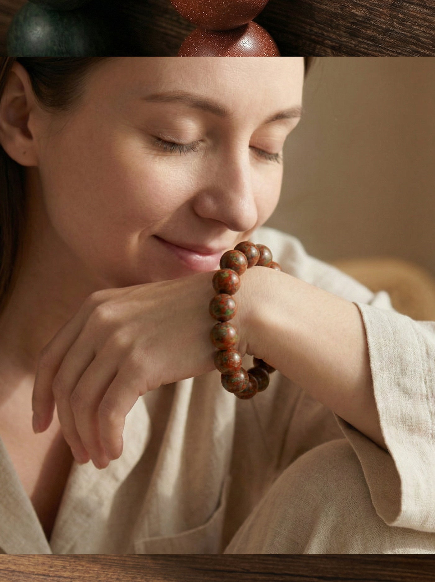 Traditional Chinese Medicine Jewelry Bead Bracelet - Healing Stone TCM Bracelet - Zen Wellness Gift - Handmade Natural Stone Jewelry - Balance and Harmony Wristband
