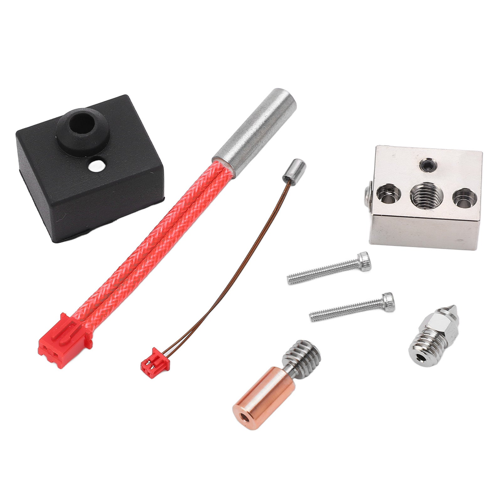 3D Printer Hotend Kit Bimetal Heating Block Throat Tube Heater Nozzle Extruder Parts for Ender 3 S1 24V 40W 300℃