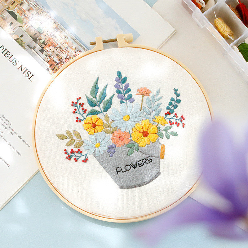 Cozy Scandinavian DIY Embroidery Flower Kit