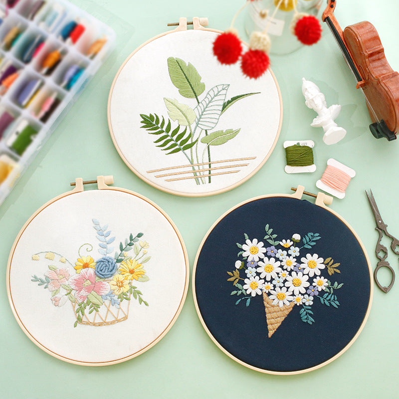 Cozy Scandinavian DIY Embroidery Flower Kit