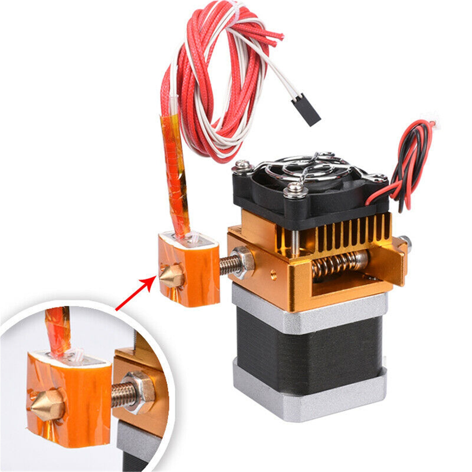 Suitable For MakerBot Prusa I3 3D Printer MK8 Extrusion Head 0.4mm Nozzle Kit