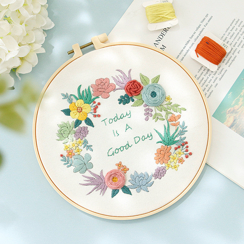 Cozy Scandinavian DIY Embroidery Flower Kit