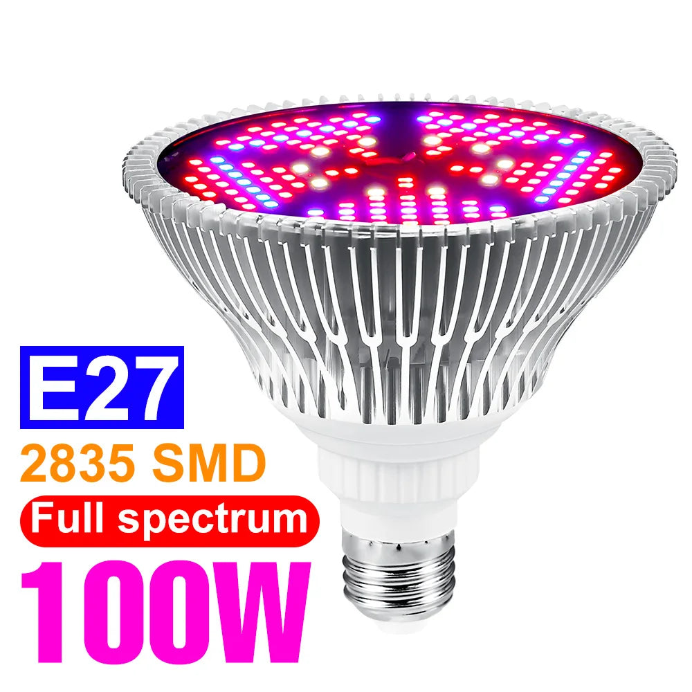 E27 LED Grow Light Bulb E14 Full Spectrum Plant Lamp Indoor Flower Seeds Hydroponics Cultivation Lights For Vegetable Growth Box