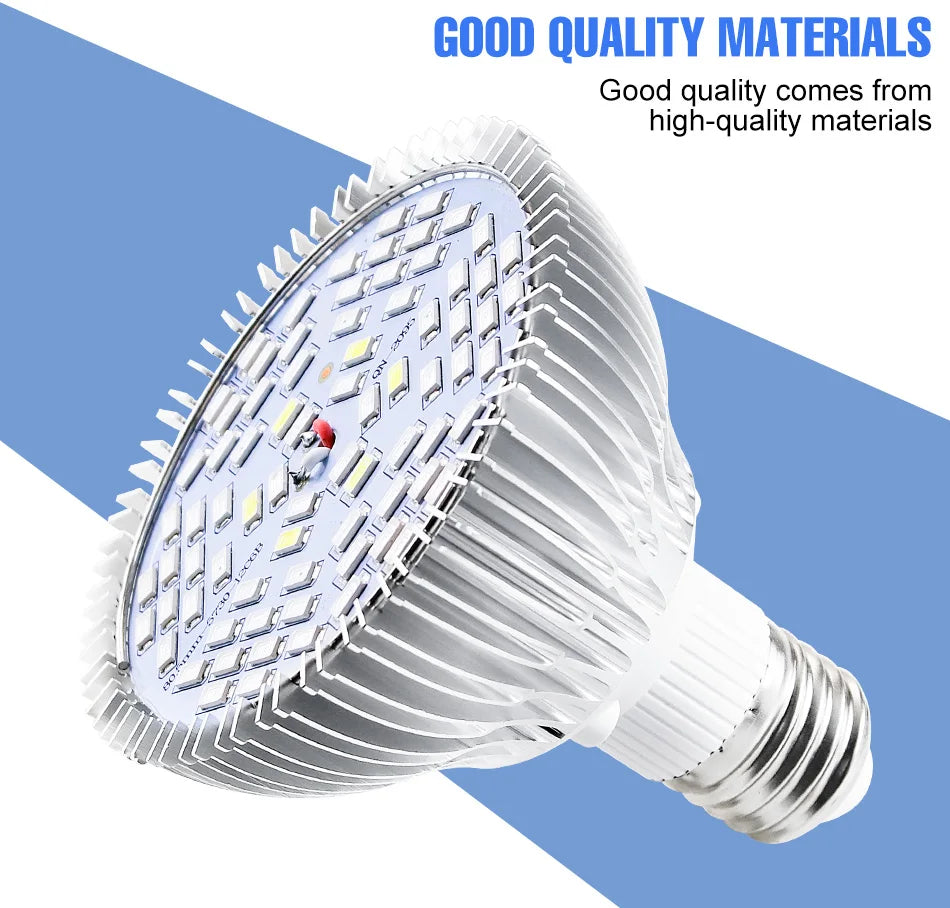 E27 LED Grow Light Bulb E14 Full Spectrum Plant Lamp Indoor Flower Seeds Hydroponics Cultivation Lights For Vegetable Growth Box