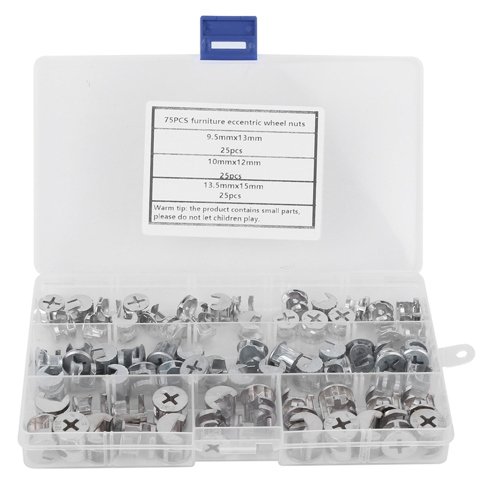 75Pcs Cam Nut & Eccentric Wheel Set – 3-in-1 Furniture Connector Fastener Kit