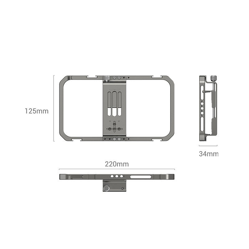 Two-Handed Rabbit Cage Kit – Stabilizer for Video Shooting, Vlogging & Filmmaking, with microphone, light and tripod