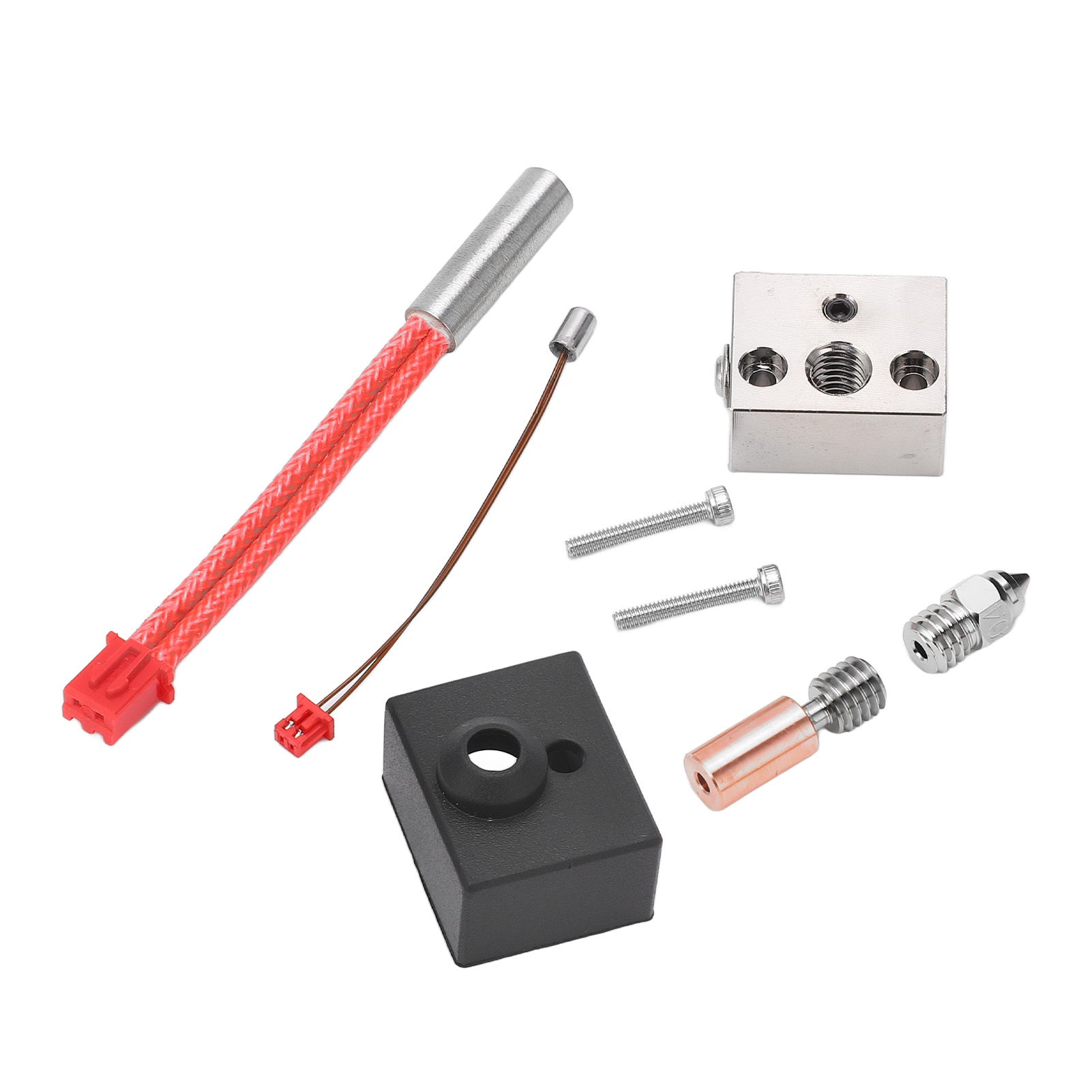 3D Printer Hotend Kit Bimetal Heating Block Throat Tube Heater Nozzle Extruder Parts for Ender 3 S1 24V 40W 300℃
