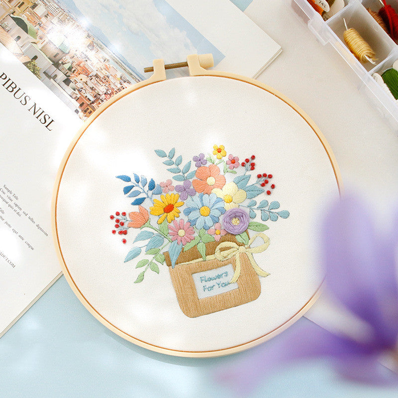 Cozy Scandinavian DIY Embroidery Flower Kit