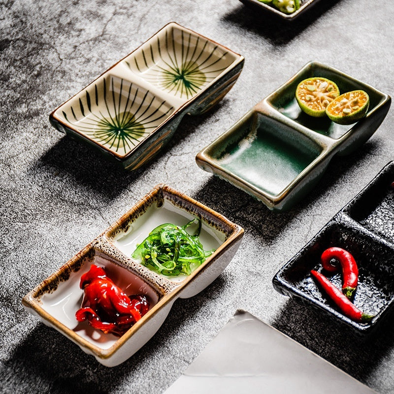 Square Ceramic Snack Sauce Ceramic Plate