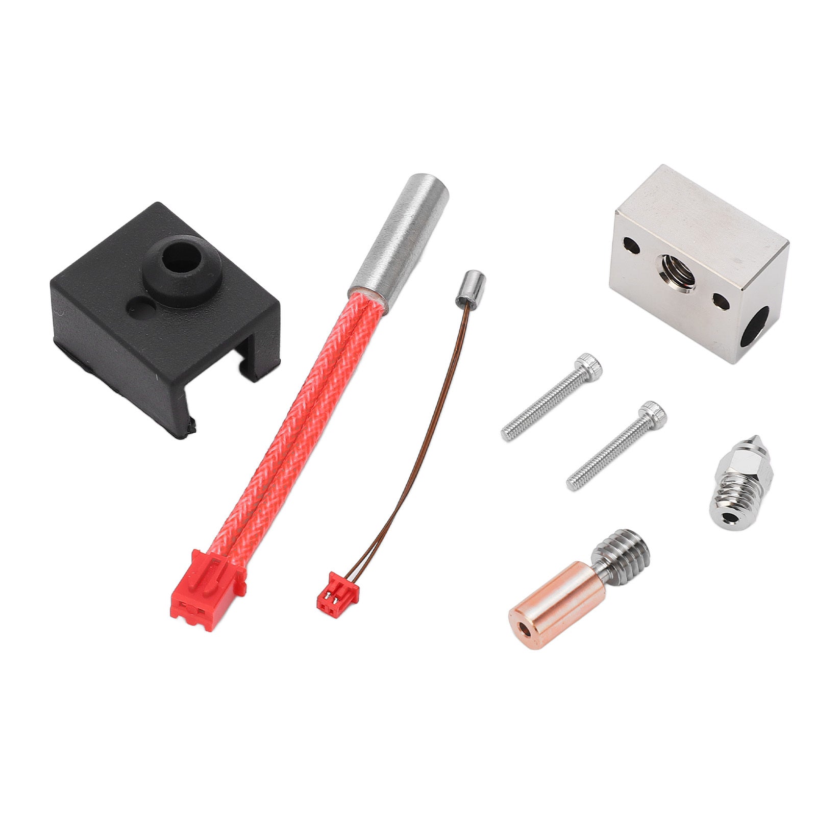 3D Printer Hotend Kit Bimetal Heating Block Throat Tube Heater Nozzle Extruder Parts for Ender 3 S1 24V 40W 300℃