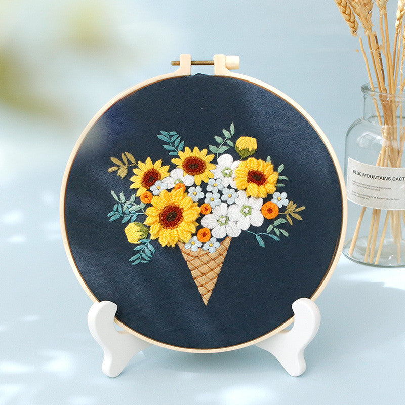Cozy Scandinavian DIY Embroidery Flower Kit